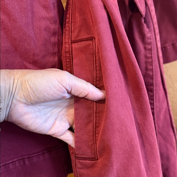 Lane Bryant Women's Red Denim Trench Coat - Picture 5 of 15